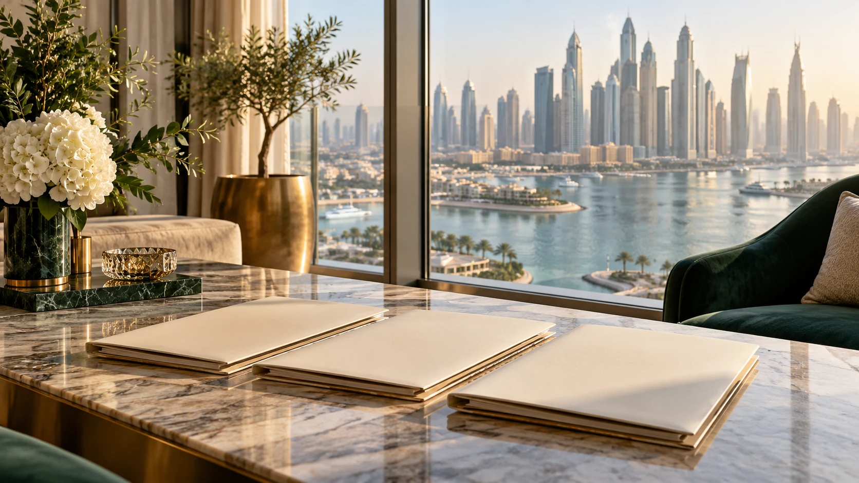 Dubai waterfront property view, representing real estate enquiries
