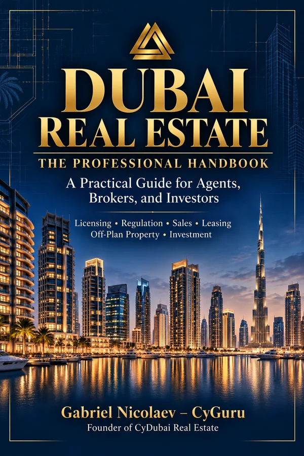 Cover of Dubai Real Estate — The Professional Handbook by Gabriel Nicolaev – CyGuru